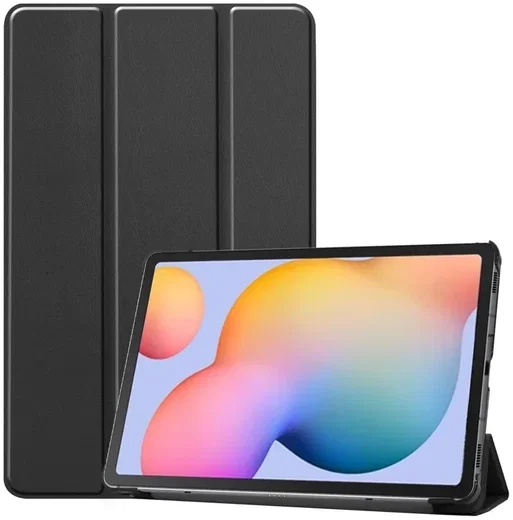 Samsung Galaxy Tab S6 Lite Hoes Tri-Fold Book Case met Standaard Zwart afbeelding 1