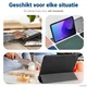 Samsung Galaxy Tab S6 Lite Hoes Tri-Fold Book Case met Standaard Zwart afbeelding 6