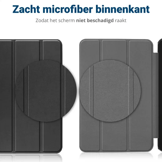Samsung Galaxy Tab S6 Lite Hoes Tri-Fold Book Case met Standaard Zwart afbeelding 8