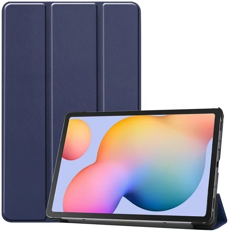 Samsung Galaxy Tab S6 Lite Hoes Tri-Fold Book Case met Standaard Blauw afbeelding 1