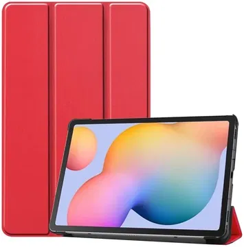 Samsung Galaxy Tab S6 Lite Hoes Tri-Fold Book Case met Standaard Rood