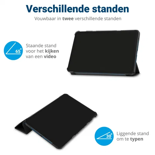 Samsung Galaxy Tab S6 Lite Hoes Tri-Fold Book Case met Standaard Rood afbeelding 4