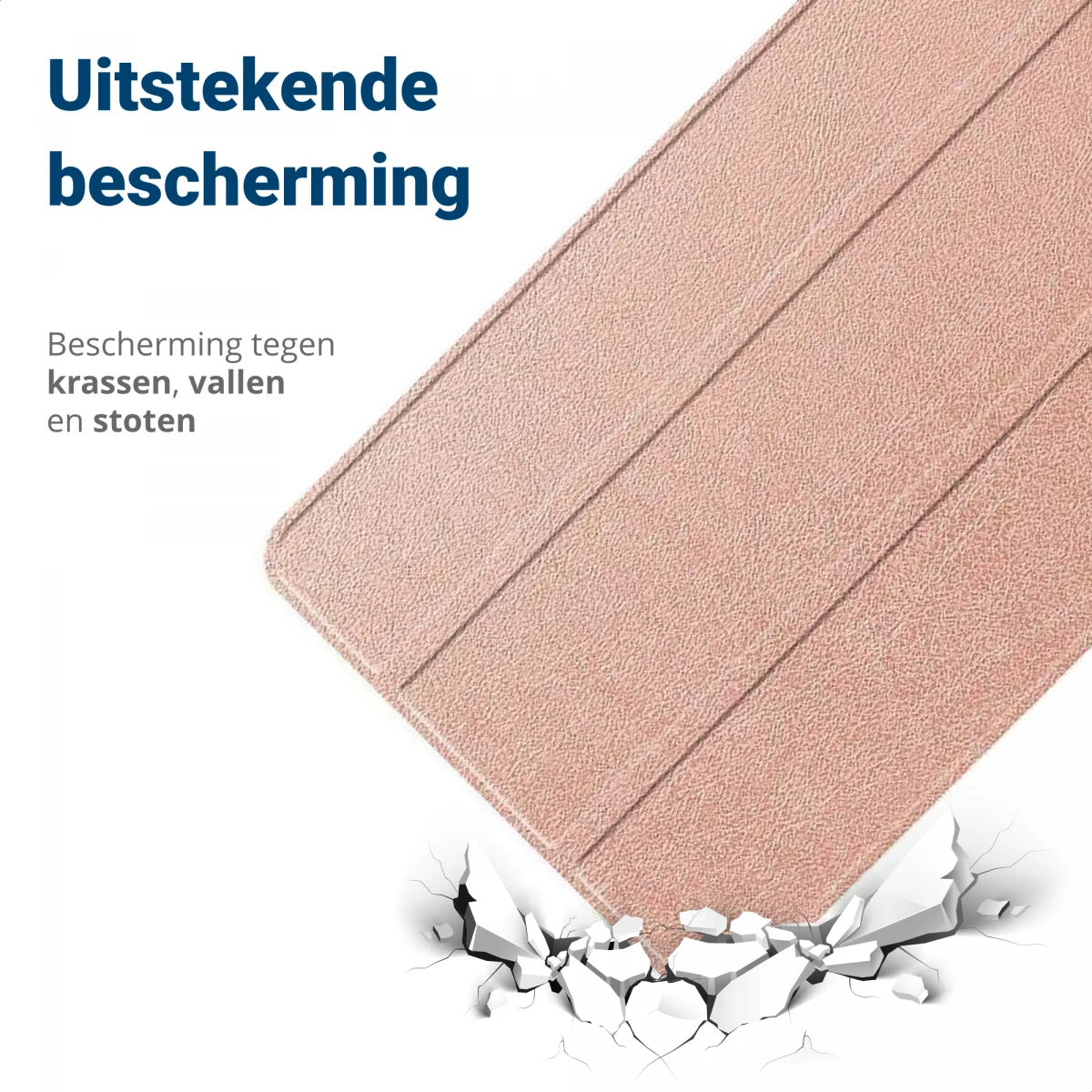 Samsung Galaxy Tab S6 Lite Hoes Tri-Fold Book Case met Standaard Roze Goud afbeelding 2