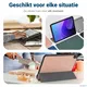 Samsung Galaxy Tab S6 Lite Hoes Tri-Fold Book Case met Standaard Roze Goud afbeelding 5