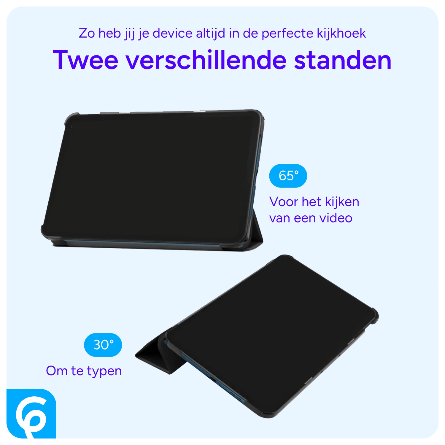Apple iPad Air 11 (2024/2025) Hoes Tri-Fold Book Case met Standaard Zwart afbeelding 6