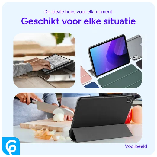 Apple iPad Air 11 (2024/2025) Hoes Tri-Fold Book Case met Standaard Zwart afbeelding 9