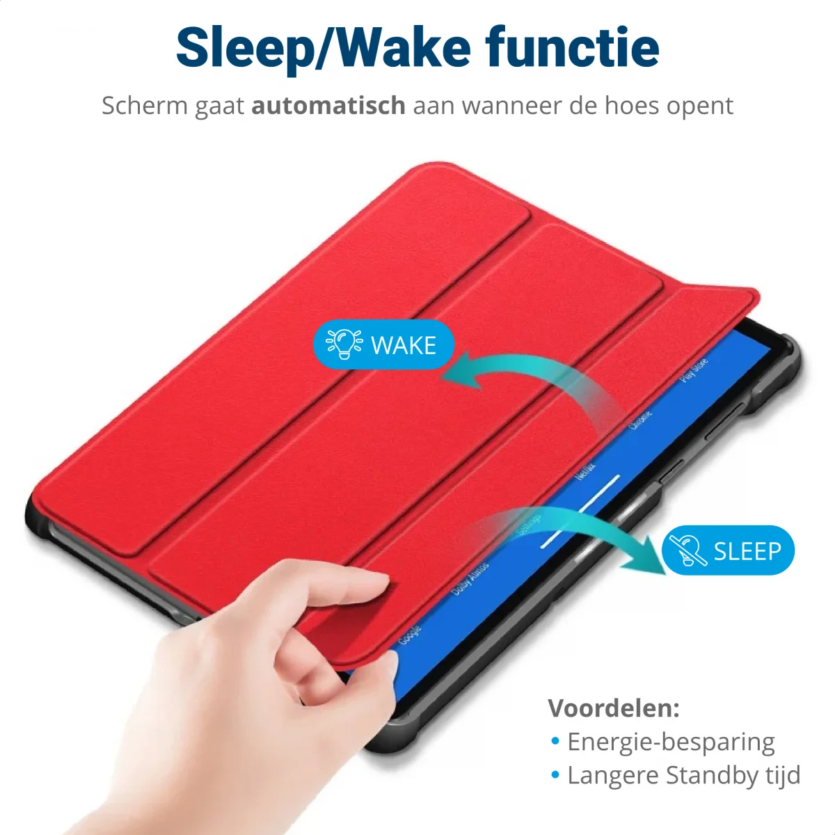 Apple iPad Air 13 (24/25/26) Hoes Tri-Fold Book Case met Standaard Rood afbeelding 3
