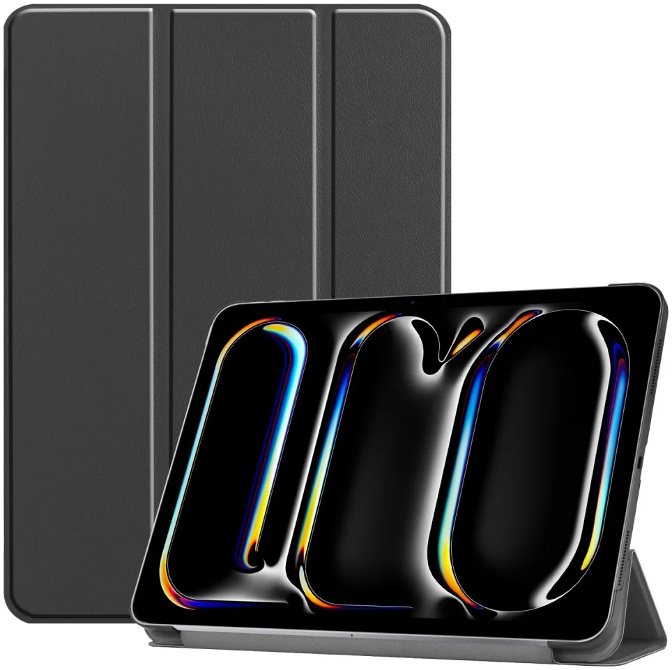 Apple iPad Pro 11 (2024/2025) Hoes Tri-Fold Book Case met Standaard Zwart afbeelding 1