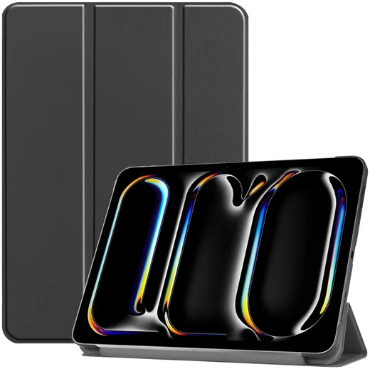 Apple iPad Pro 11 (2024/2025) Hoes Tri-Fold Book Case met Standaard Zwart afbeelding 1