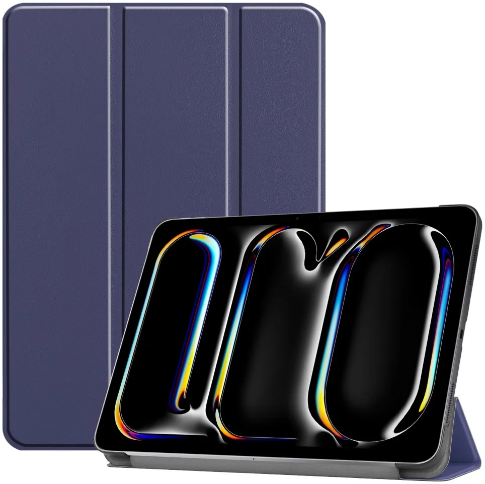 Apple iPad Pro 11 (2024/2025) Hoes Tri-Fold Book Case met Standaard Blauw afbeelding 1