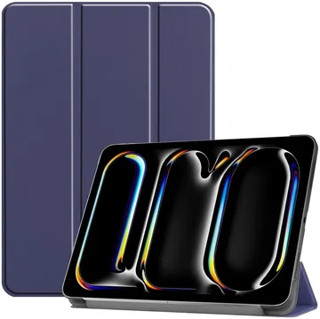Apple iPad Pro 11 (2024/2025) Hoes Tri-Fold Book Case met Standaard Blauw
