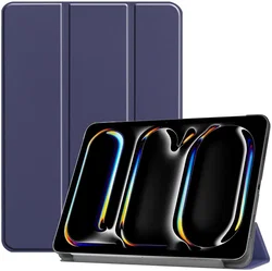 Apple iPad Pro 11 (2024/2025) Hoes Tri-Fold Book Case met Standaard Blauw afbeelding