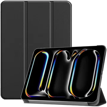 Apple iPad Pro 13 (2024/2025) Hoes Tri-Fold Book Case met Standaard Zwart