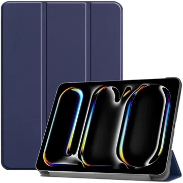 Apple iPad Pro 13 (2024/2025) Hoes Tri-Fold Book Case met Standaard Blauw