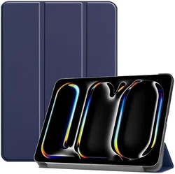 Apple iPad Pro 13 (2024/2025) Hoes Tri-Fold Book Case met Standaard Blauw afbeelding