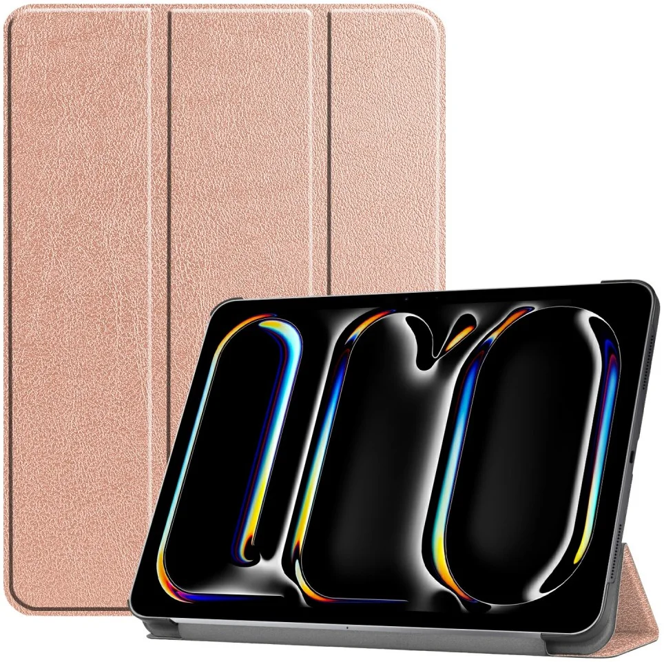 Apple iPad Pro 13 (2024/2025) Hoes Tri-Fold Book Case met Standaard Roze afbeelding 1