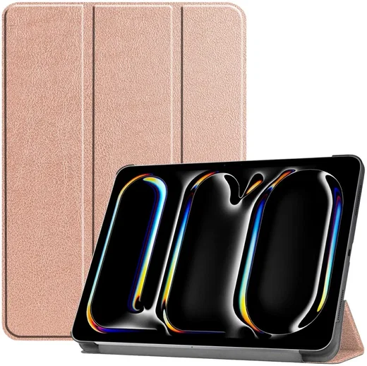 Apple iPad Pro 13 (2024/2025) Hoes Tri-Fold Book Case met Standaard Roze afbeelding 1