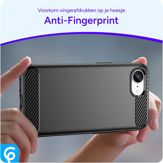 Apple iPhone 17e / 16e Hoesje Geborsteld TPU Flexibele Back Cover Zwart afbeelding 2