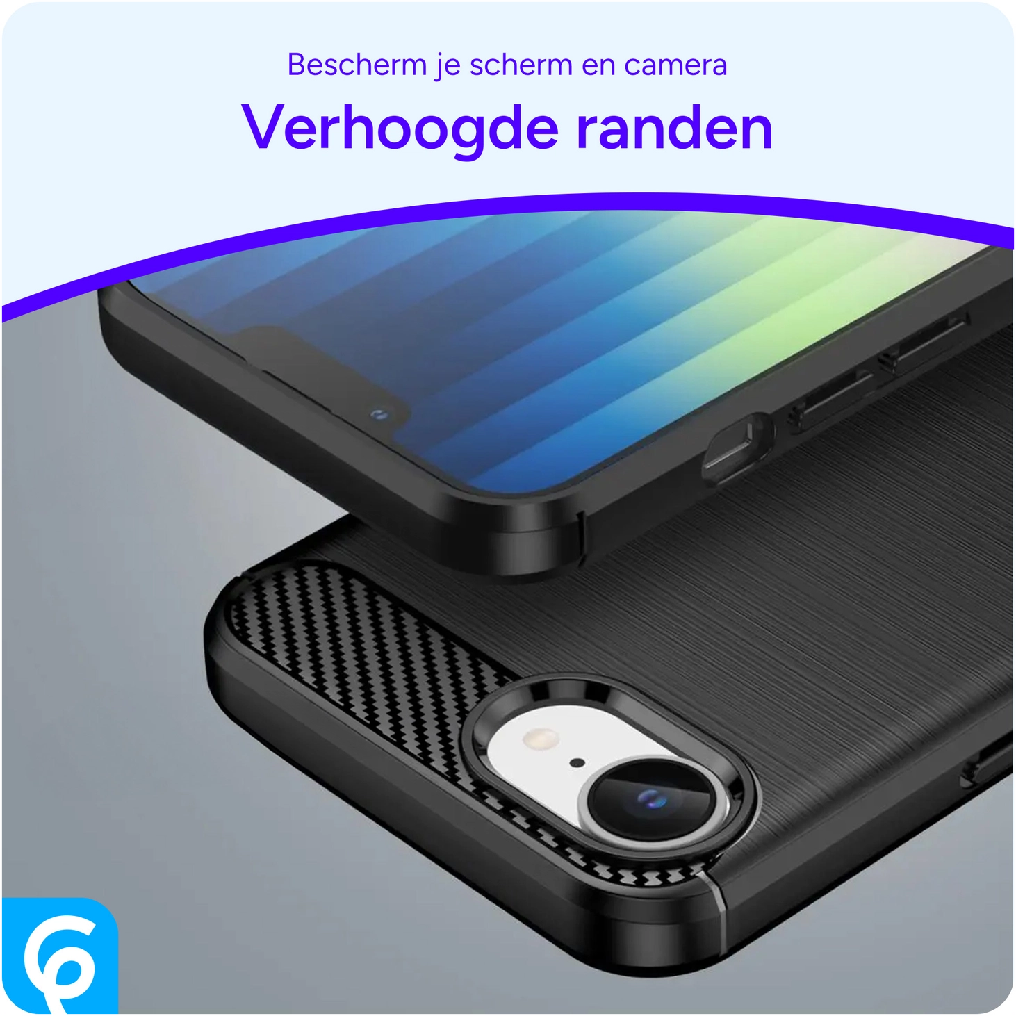 Apple iPhone 17e / 16e Hoesje Geborsteld TPU Flexibele Back Cover Zwart afbeelding 5