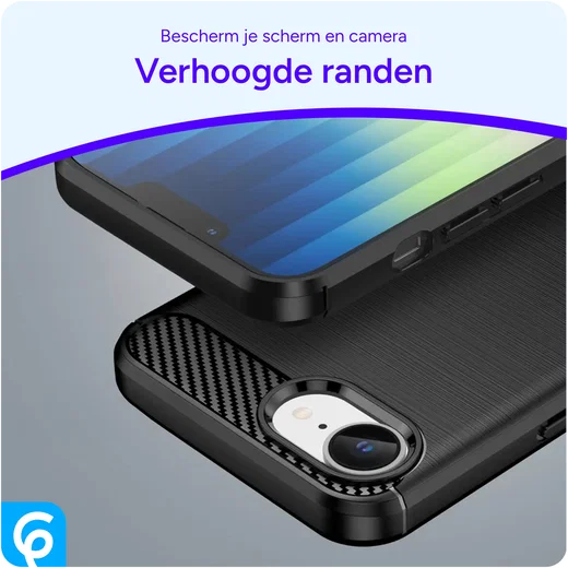 Apple iPhone 17e / 16e Hoesje Geborsteld TPU Flexibele Back Cover Zwart afbeelding 5