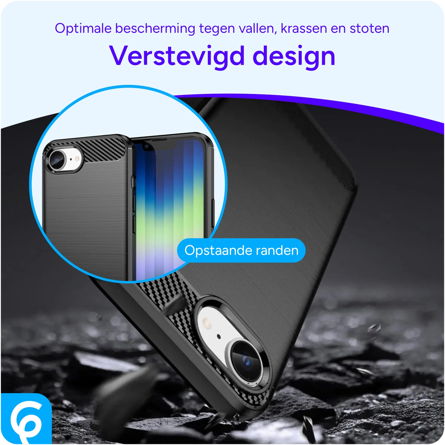 Apple iPhone 17e / 16e Hoesje Geborsteld TPU Flexibele Back Cover Zwart afbeelding 7