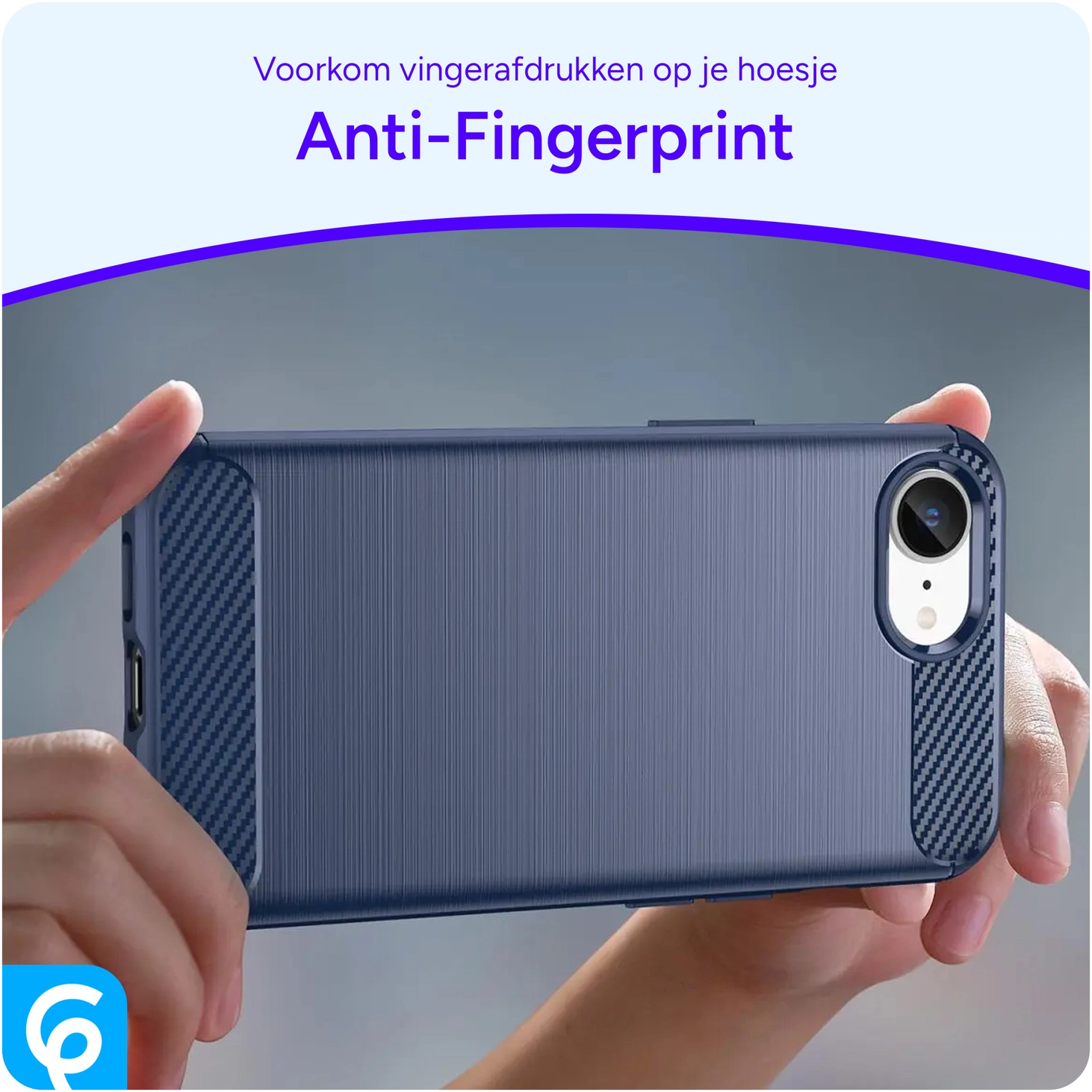 Apple iPhone 17e / 16e Hoesje Geborsteld TPU Flexibele Back Cover Blauw afbeelding 5