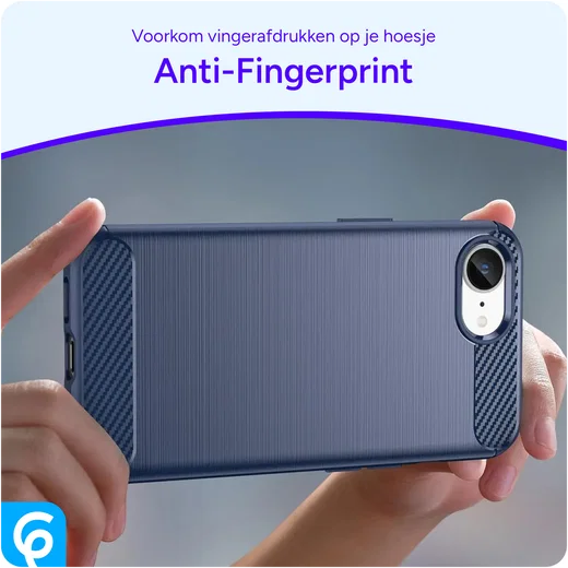 Apple iPhone 17e / 16e Hoesje Geborsteld TPU Flexibele Back Cover Blauw afbeelding 5