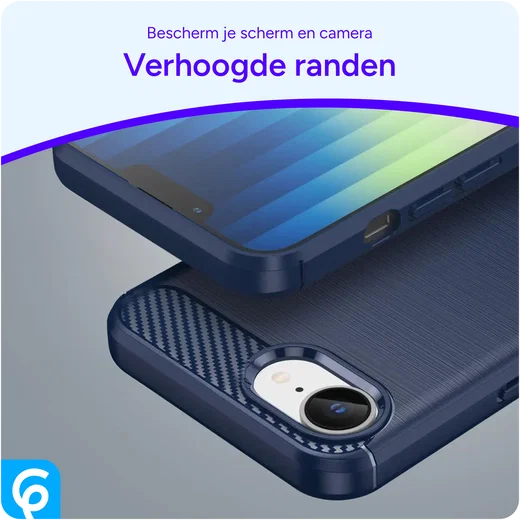 Apple iPhone 17e / 16e Hoesje Geborsteld TPU Flexibele Back Cover Blauw afbeelding 6