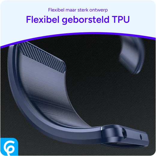 Apple iPhone 17e / 16e Hoesje Geborsteld TPU Flexibele Back Cover Blauw afbeelding 7