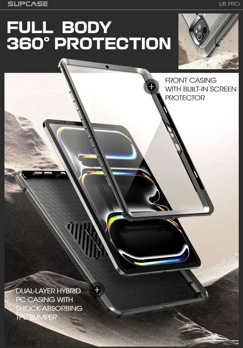SUPCASE UB Pro iPad Pro 13 (2024/2025) Hoes Full Protect Kickstand Zwart afbeelding 4