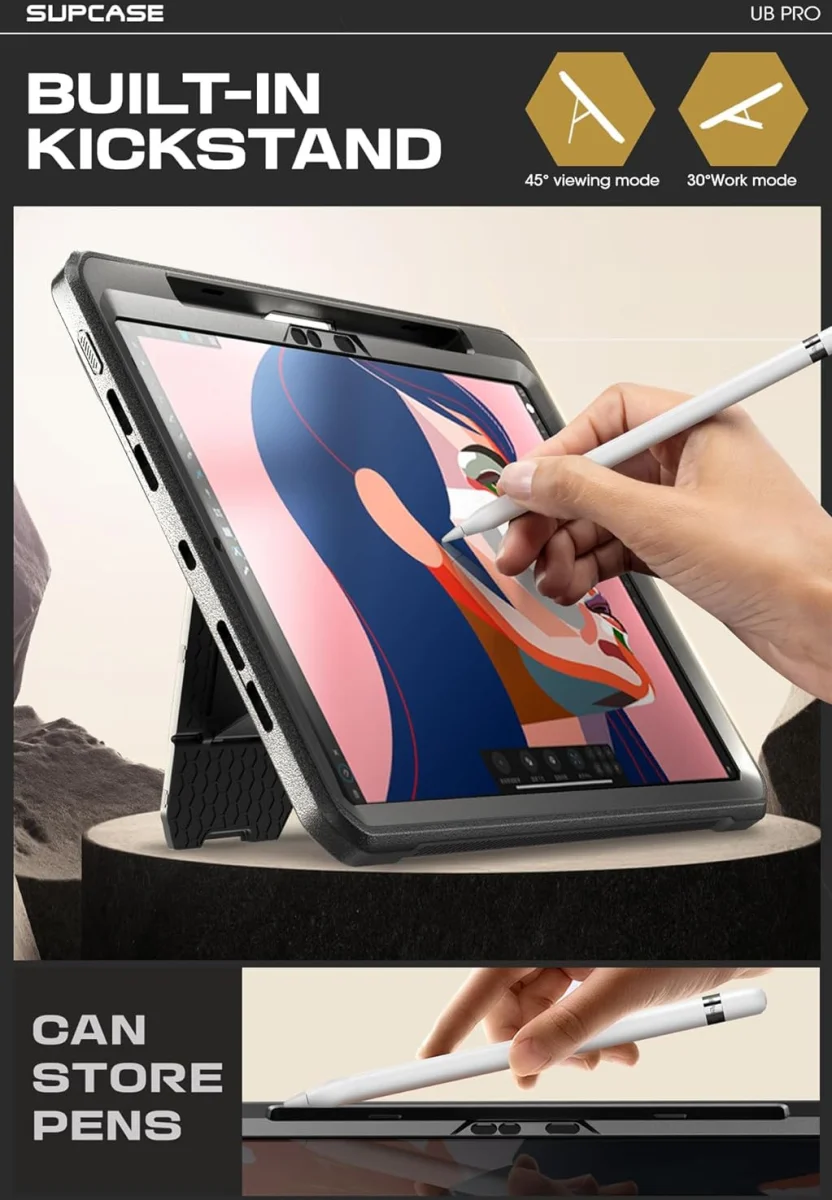 SUPCASE UB Pro iPad Pro 13 (2024/2025) Hoes Full Protect Kickstand Zwart afbeelding 6