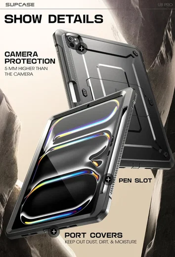 SUPCASE UB Pro iPad Pro 13 (2024/2025) Hoes Full Protect Kickstand Zwart afbeelding 7