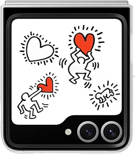 Origineel Samsung Galaxy Z Flip 6 Hoesje FlipSuit Case Print Wit afbeelding 4
