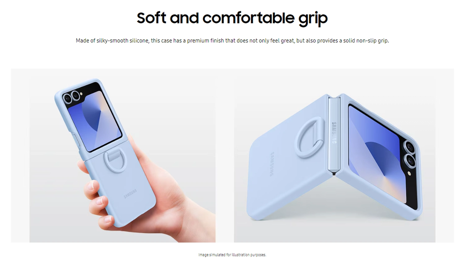 Origineel Samsung Galaxy Z Flip 7 FE / 6 Hoesje Silicone Case Back Cover Grijs afbeelding 4