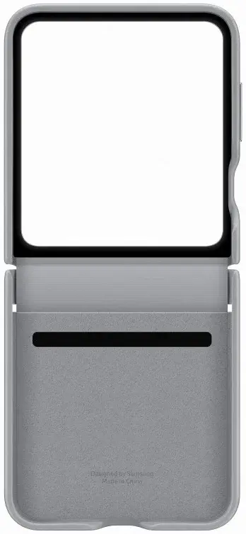 Origineel Samsung Galaxy Z Flip 6 Hoesje KindSuit Leather Case Grijs afbeelding 5