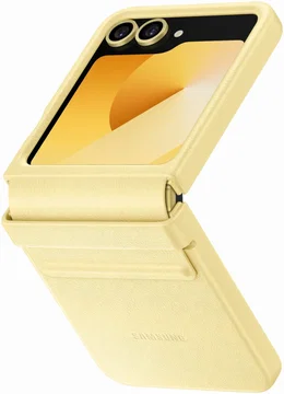 Origineel Samsung Galaxy Z Flip 7 FE / 6 Hoesje KindSuit Leather Case Geel