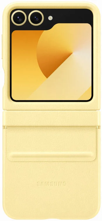 Origineel Samsung Galaxy Z Flip 7 FE / 6 Hoesje KindSuit Leather Case Geel afbeelding 4