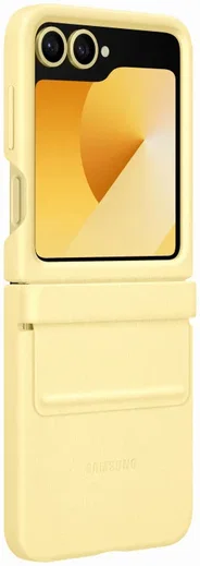 Origineel Samsung Galaxy Z Flip 7 FE / 6 Hoesje KindSuit Leather Case Geel afbeelding 5