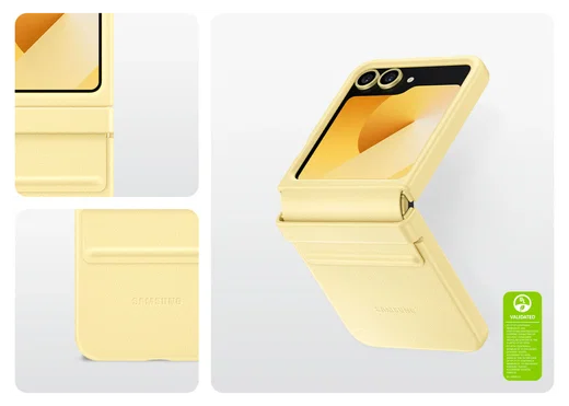 Origineel Samsung Galaxy Z Flip 7 FE / 6 Hoesje KindSuit Leather Case Geel afbeelding 3
