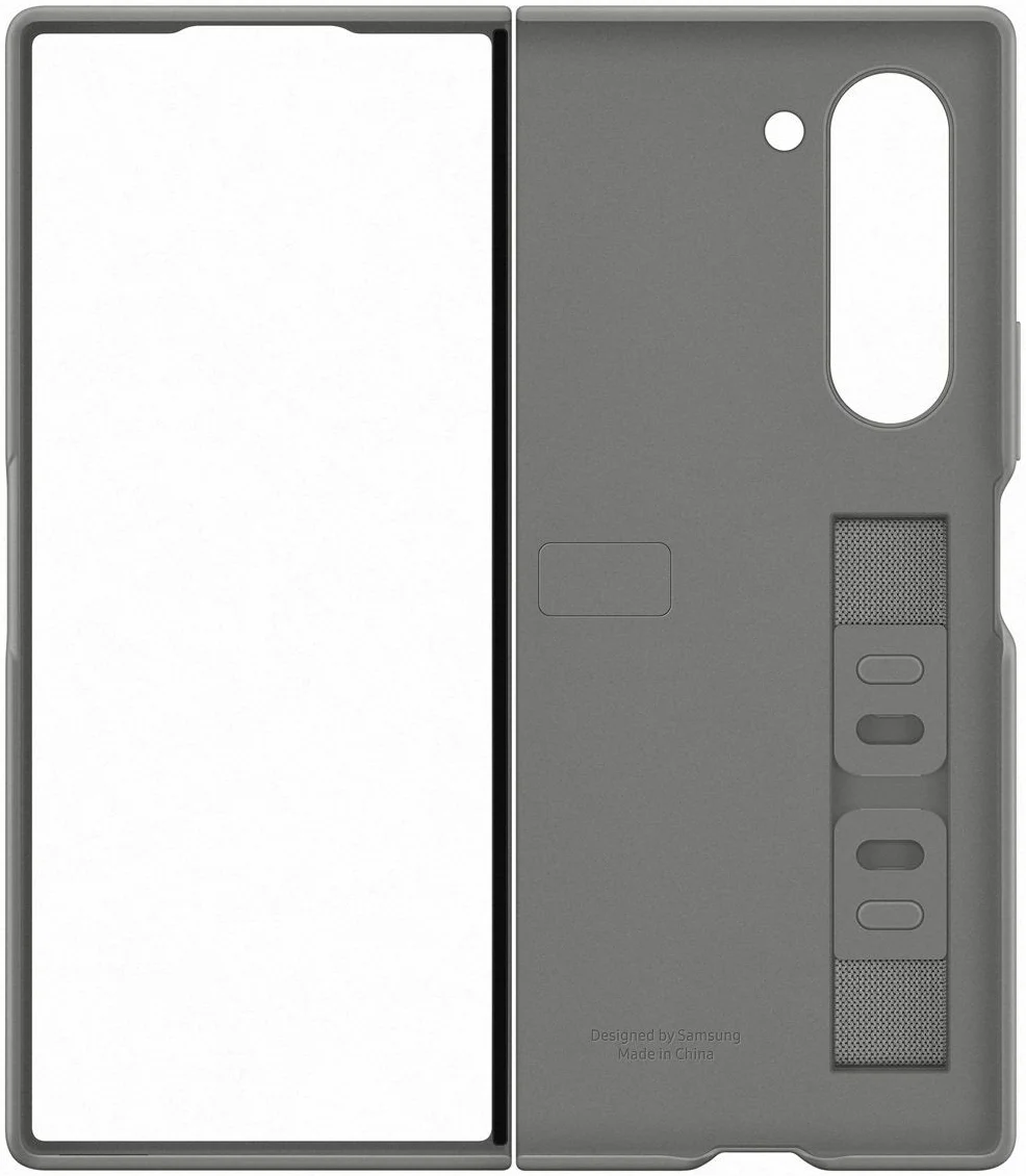 Origineel Samsung Galaxy Z Fold 6 Hoesje Silicone Back Cover met Strap Grijs afbeelding 3