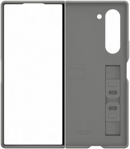 Origineel Samsung Galaxy Z Fold 6 Hoesje Silicone Back Cover met Strap Grijs afbeelding 3