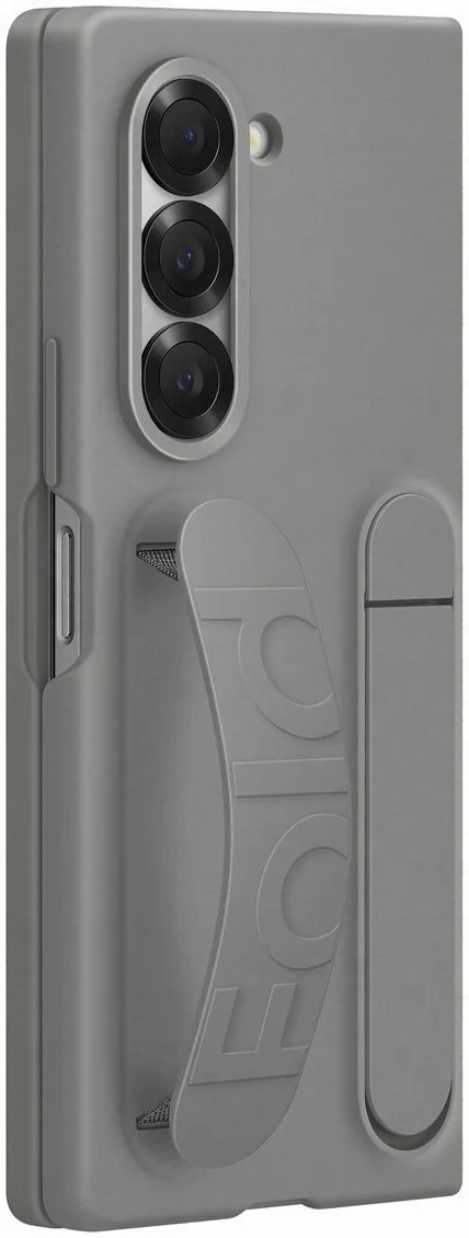 Origineel Samsung Galaxy Z Fold 6 Hoesje Silicone Back Cover met Strap Grijs afbeelding 6
