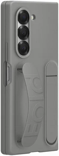 Origineel Samsung Galaxy Z Fold 6 Hoesje Silicone Back Cover met Strap Grijs afbeelding 6