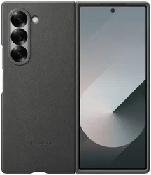 Origineel Samsung Galaxy Z Fold 6 Hoesje KindSuit Leather Case Grijs afbeelding
