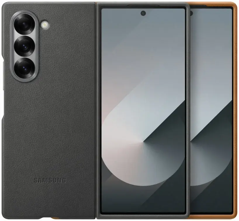 Origineel Samsung Galaxy Z Fold 6 Hoesje KindSuit Leather Case Grijs afbeelding 6