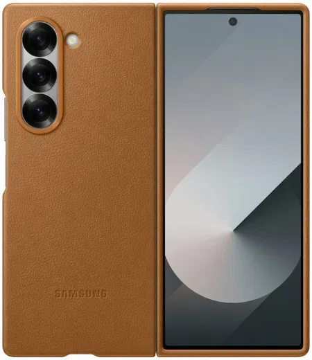 Origineel Samsung Galaxy Z Fold 6 Hoesje KindSuit Leather Case Bruin afbeelding 1