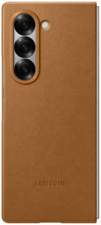 Origineel Samsung Galaxy Z Fold 6 Hoesje KindSuit Leather Case Bruin afbeelding 2