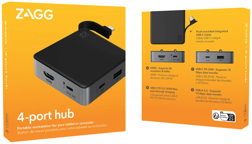 ZAGG 4-Ports Hub 100W USB-C naar USB-C PD/USB-C/USB-A/HDMI afbeelding 8