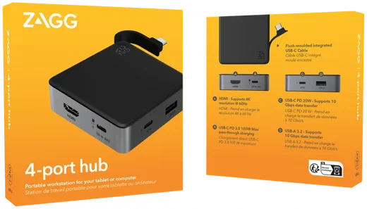 ZAGG 4-Ports Hub 100W USB-C naar USB-C PD/USB-C/USB-A/HDMI afbeelding 8