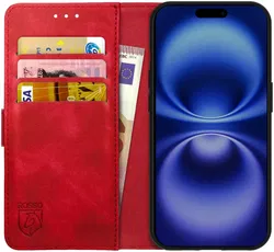 Rosso Element Apple iPhone 16 Hoesje Book Case Wallet Rood afbeelding